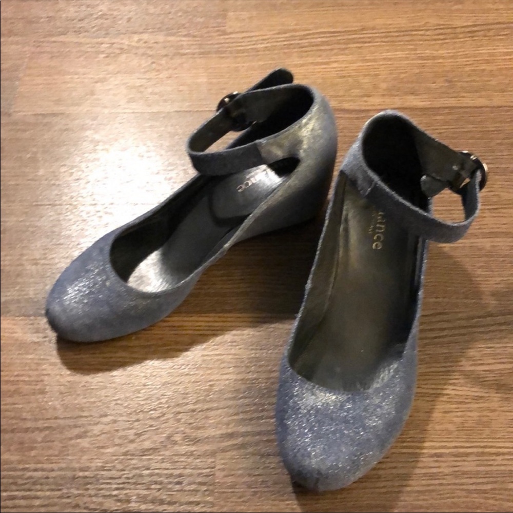 Sundance Italy Moonlight Wedges Blue Shimmer 37/7